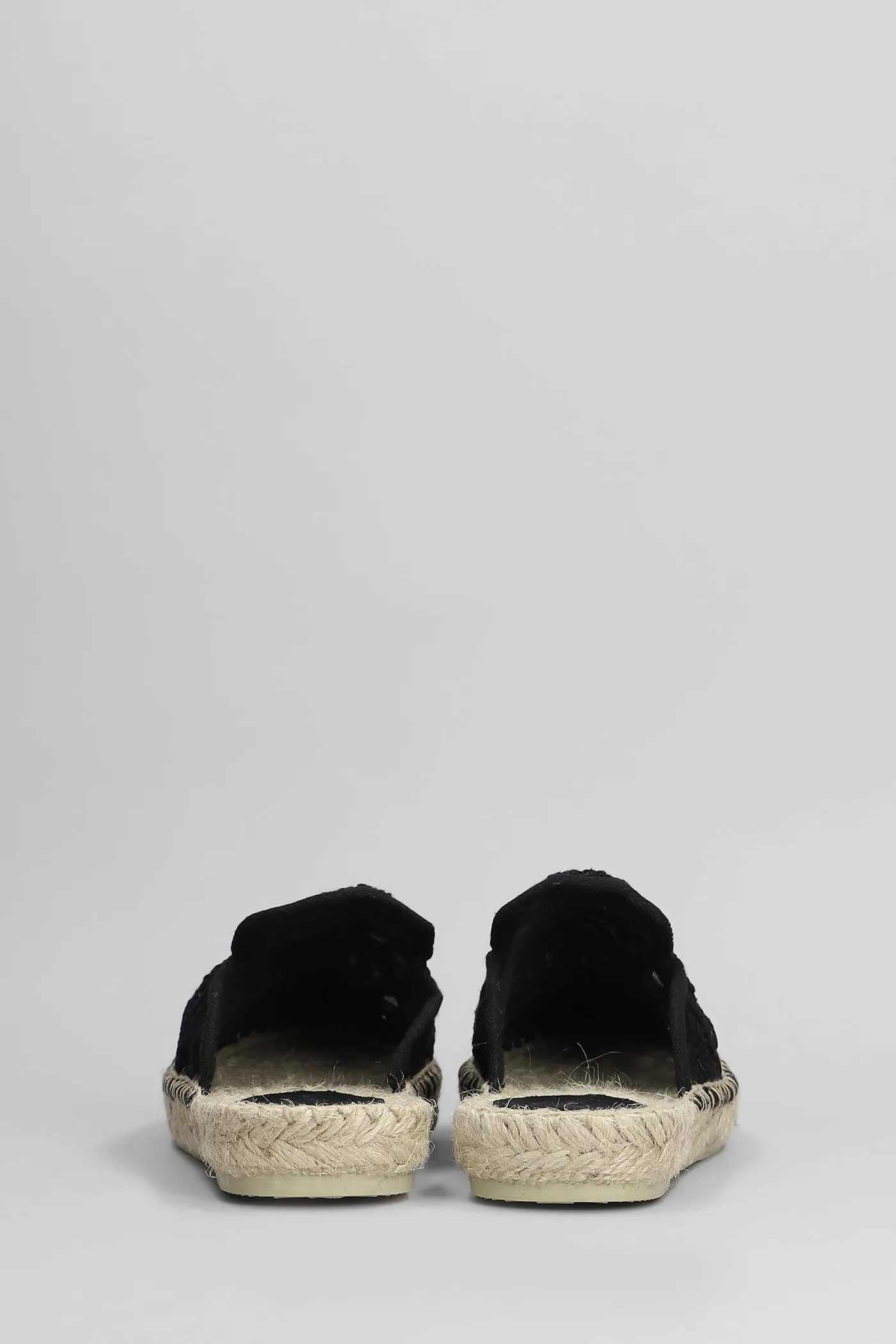 Isa macrame Slipper-Mule in black canvas