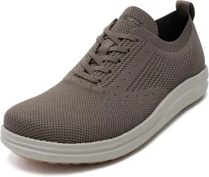 ITAZERO Men's Wide Toe Box Mesh Shoes Business Casual Wide Width Walking Shoes with Arch Support Insole for Plantar Fasciitis