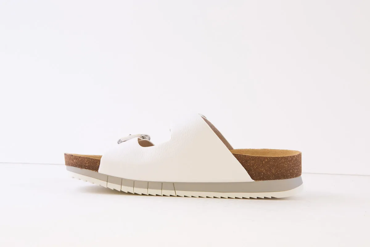 JANA SOFTLINE - 27580-100 FLAT FASHION MULE - WHITE