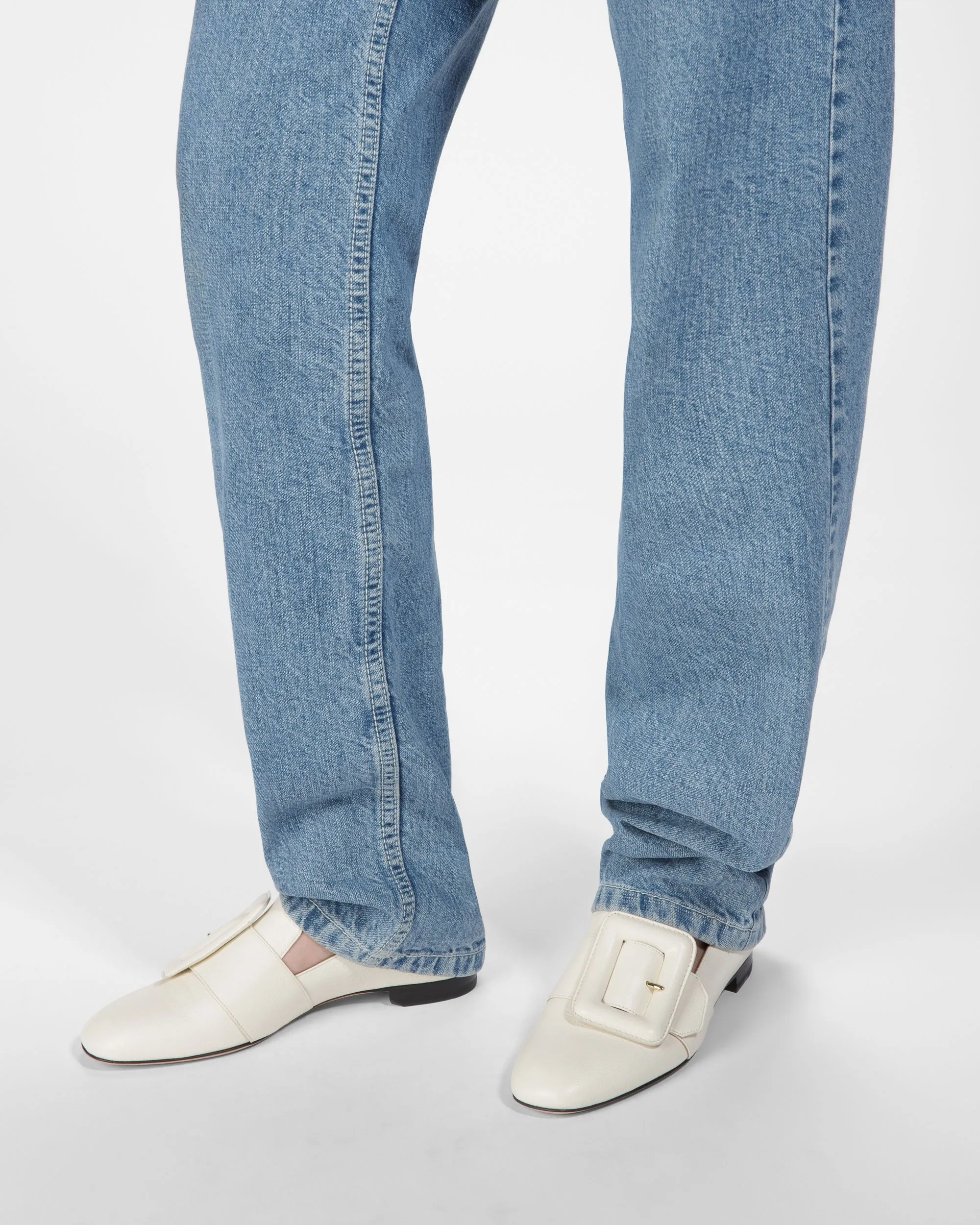 Janelle Leather Loafers In Bone