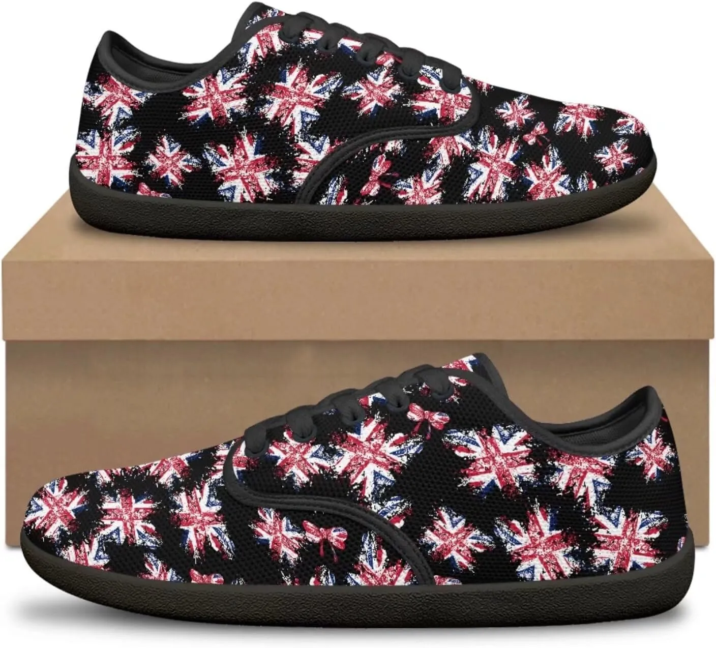 Jeiento American Flag Hike Barefoot Shoes with Wide Toe Box for Men Patriots, Non-Slip