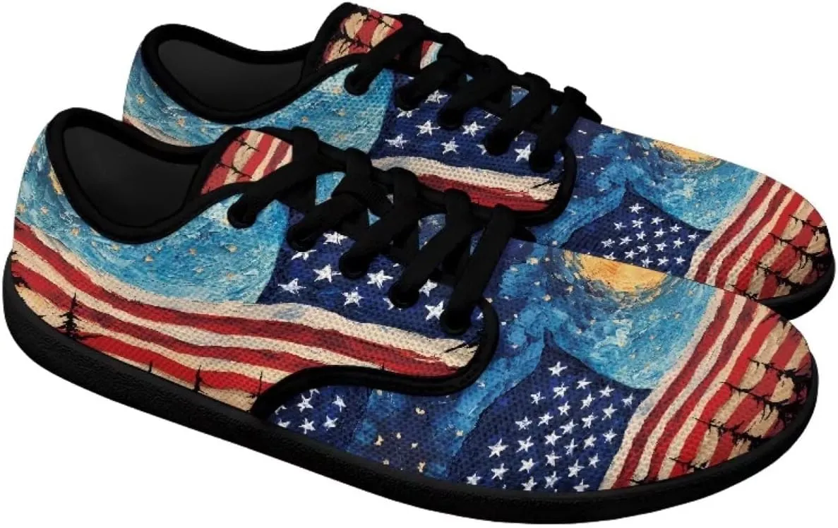 Jeiento American Flag Hike Barefoot Shoes with Wide Toe Box for Men Patriots, Non-Slip