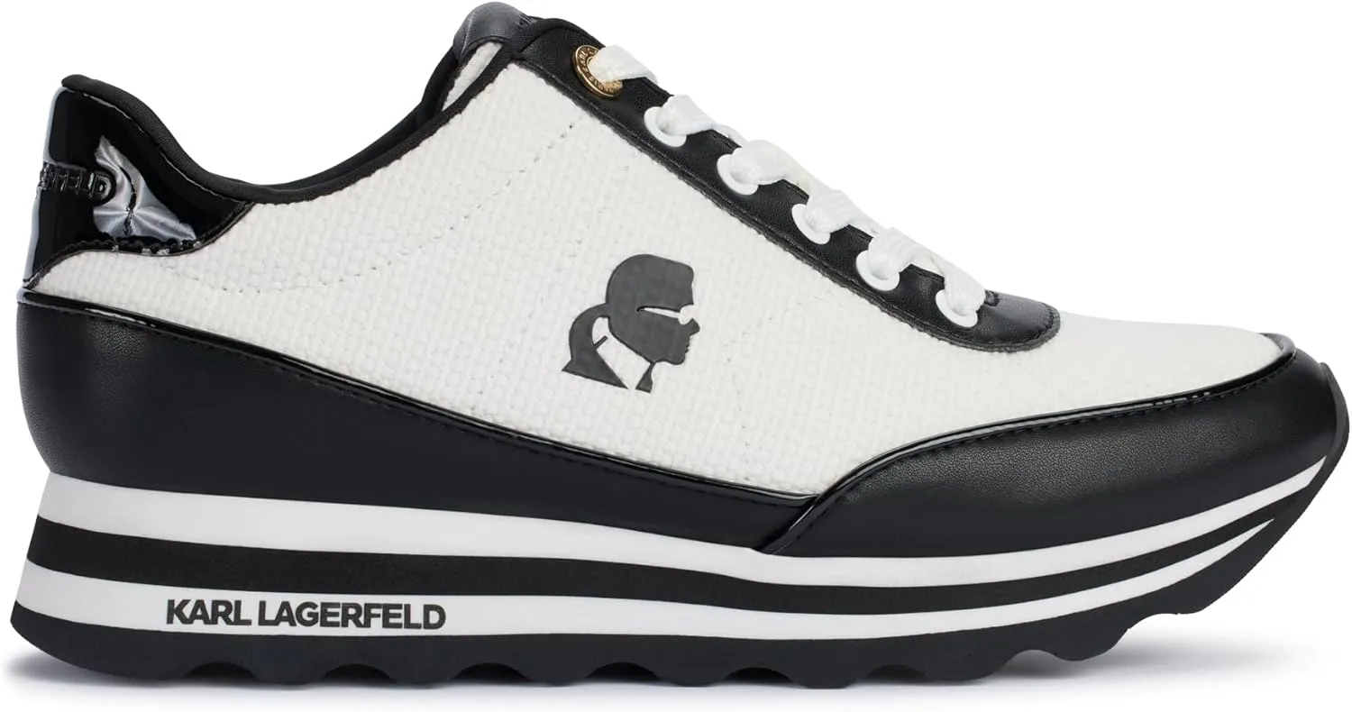 Karl Lagerfeld Paris Women's Cushioned Insole Everyday Maico-Lace Up Sneaker