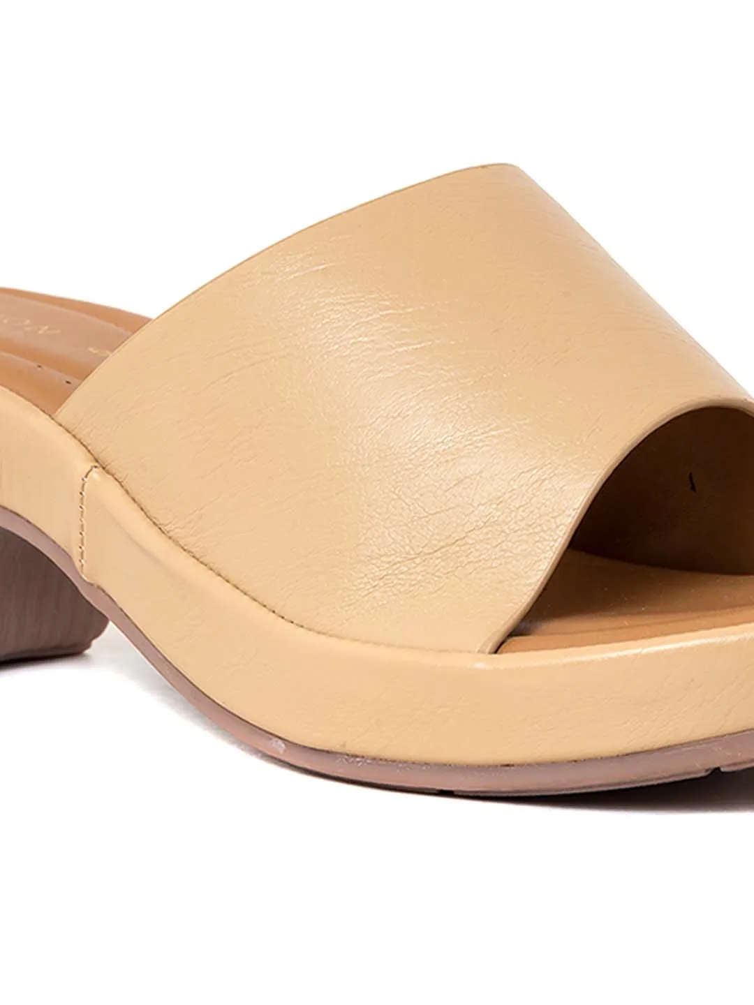 Khadim Sharon Block Heel Mule Slip On Sandal for Women