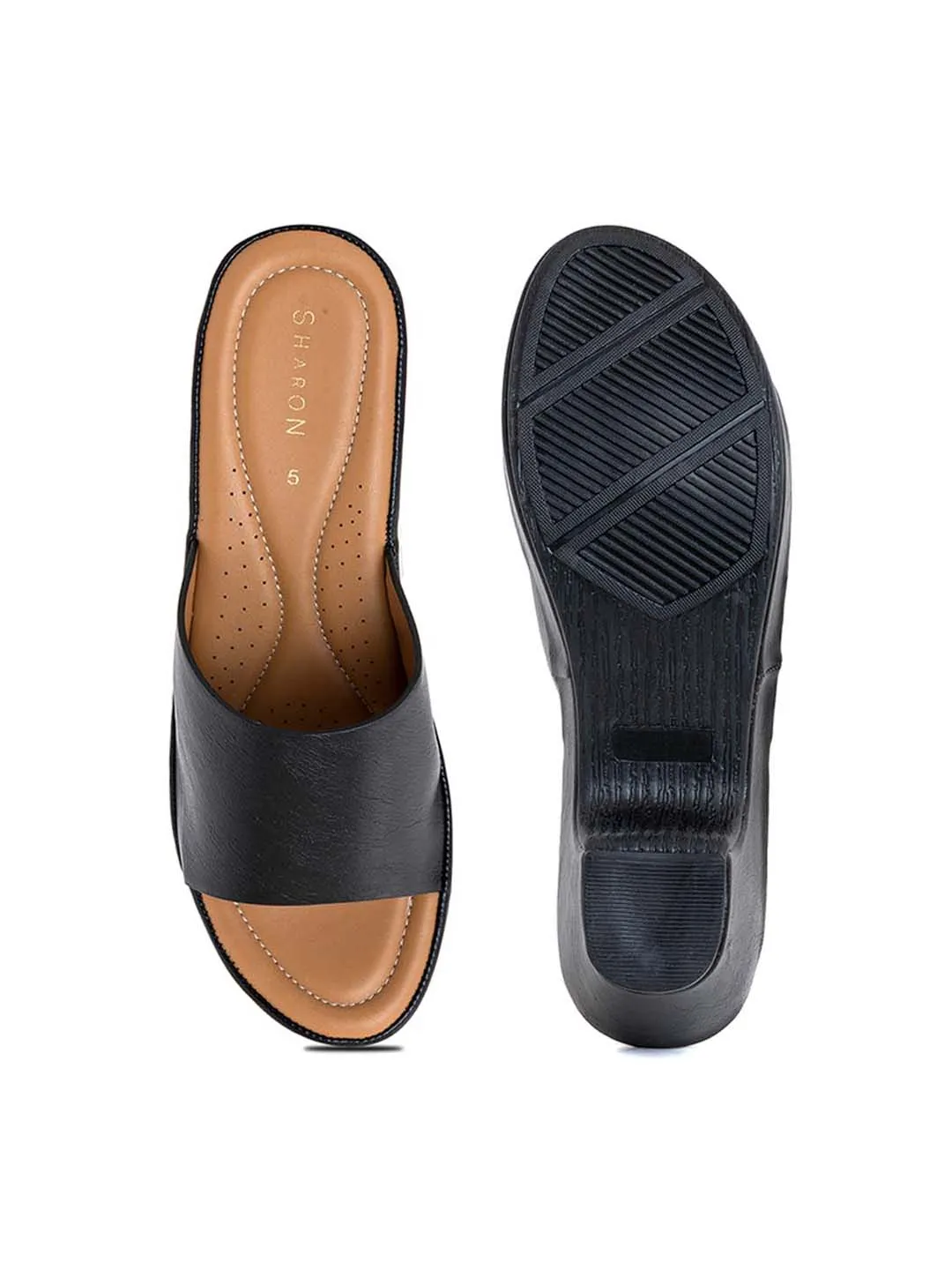 Khadim Sharon Block Heel Mule Slip On Sandal for Women