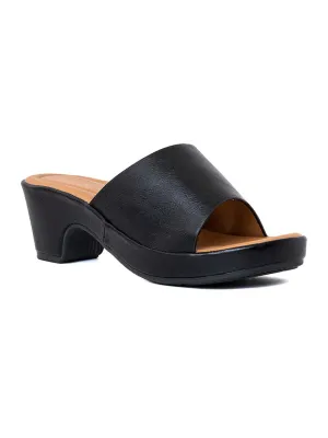 Khadim Sharon Block Heel Mule Slip On Sandal for Women