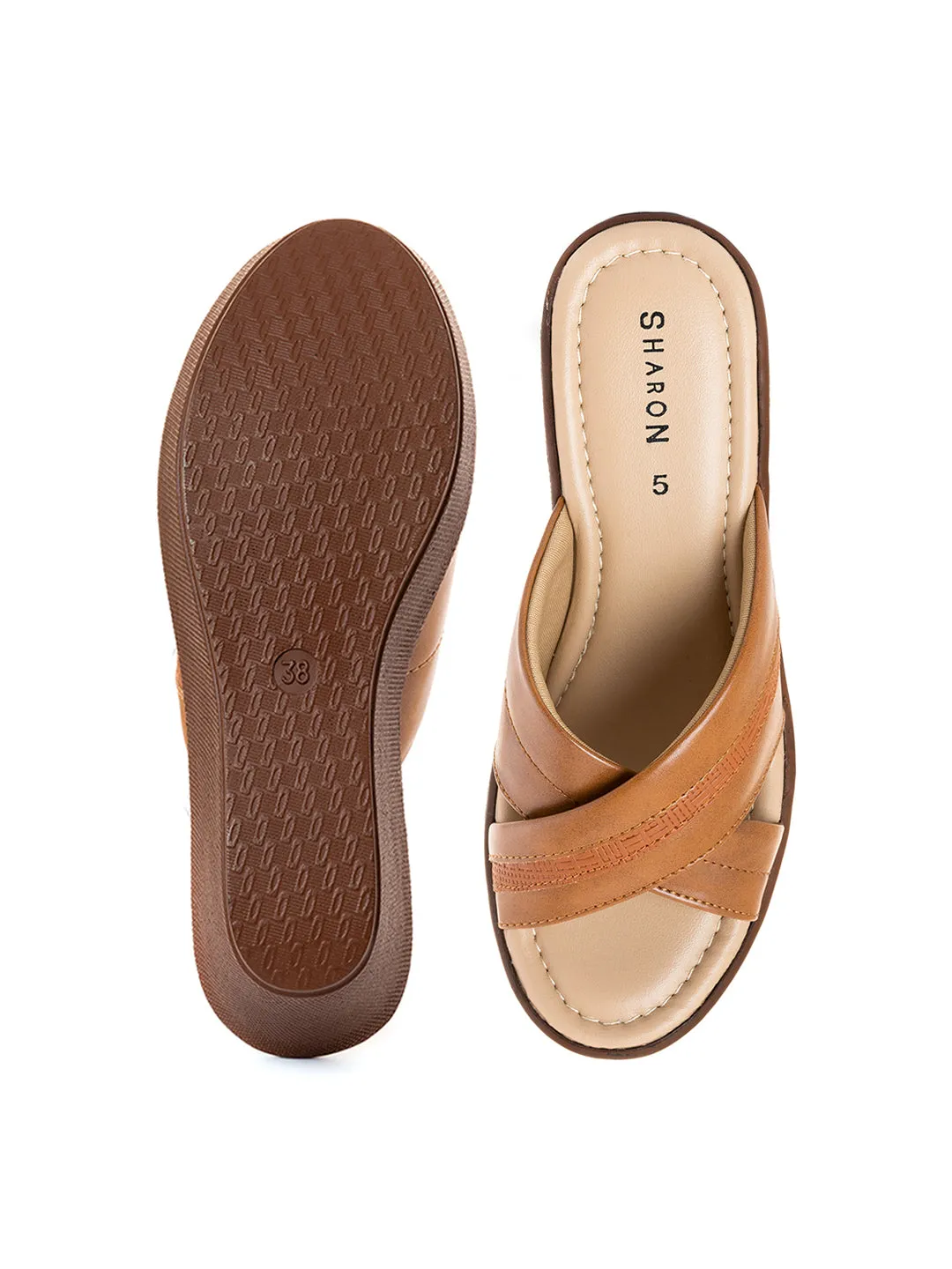 Khadim Sharon High Heel Wedge Mule Slip On Sandal for Women
