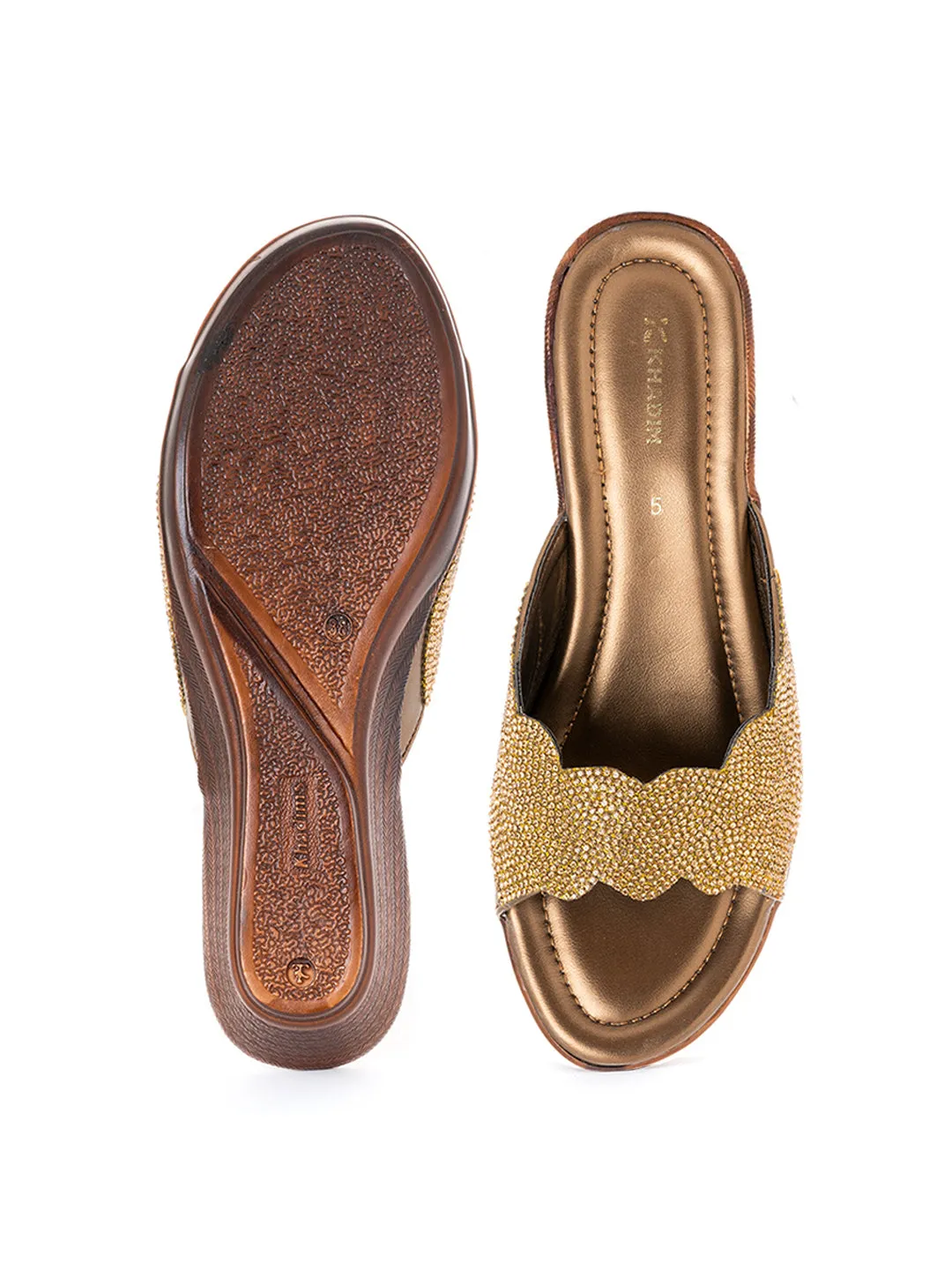 Khadim Wedge Heel Mule Slip On Sandal for Women