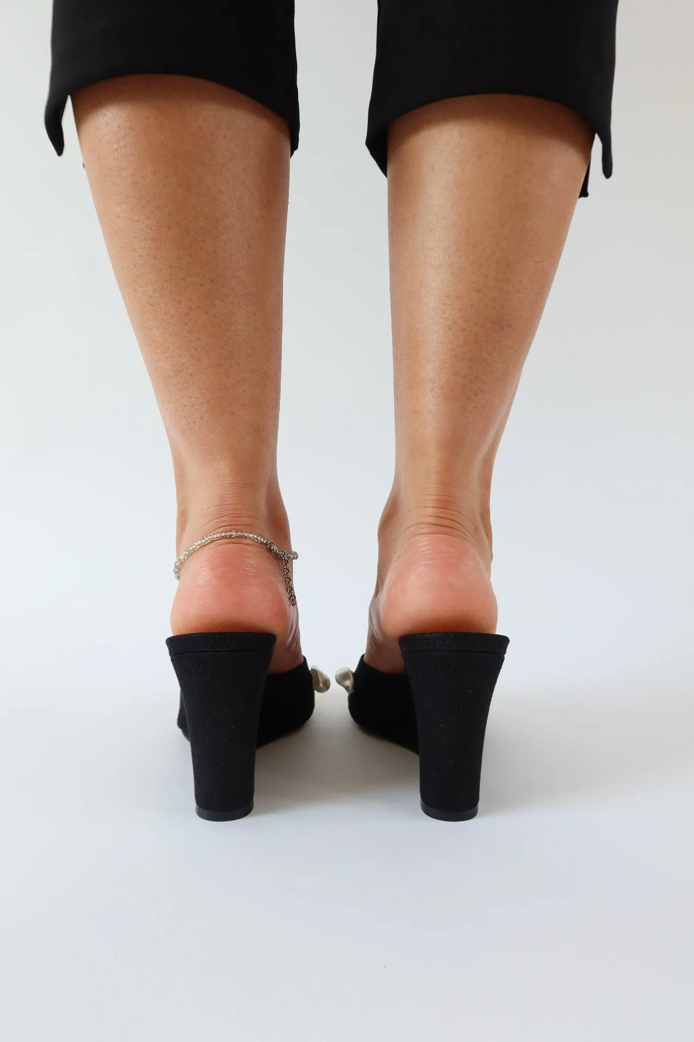 kourtney black canvas wedge