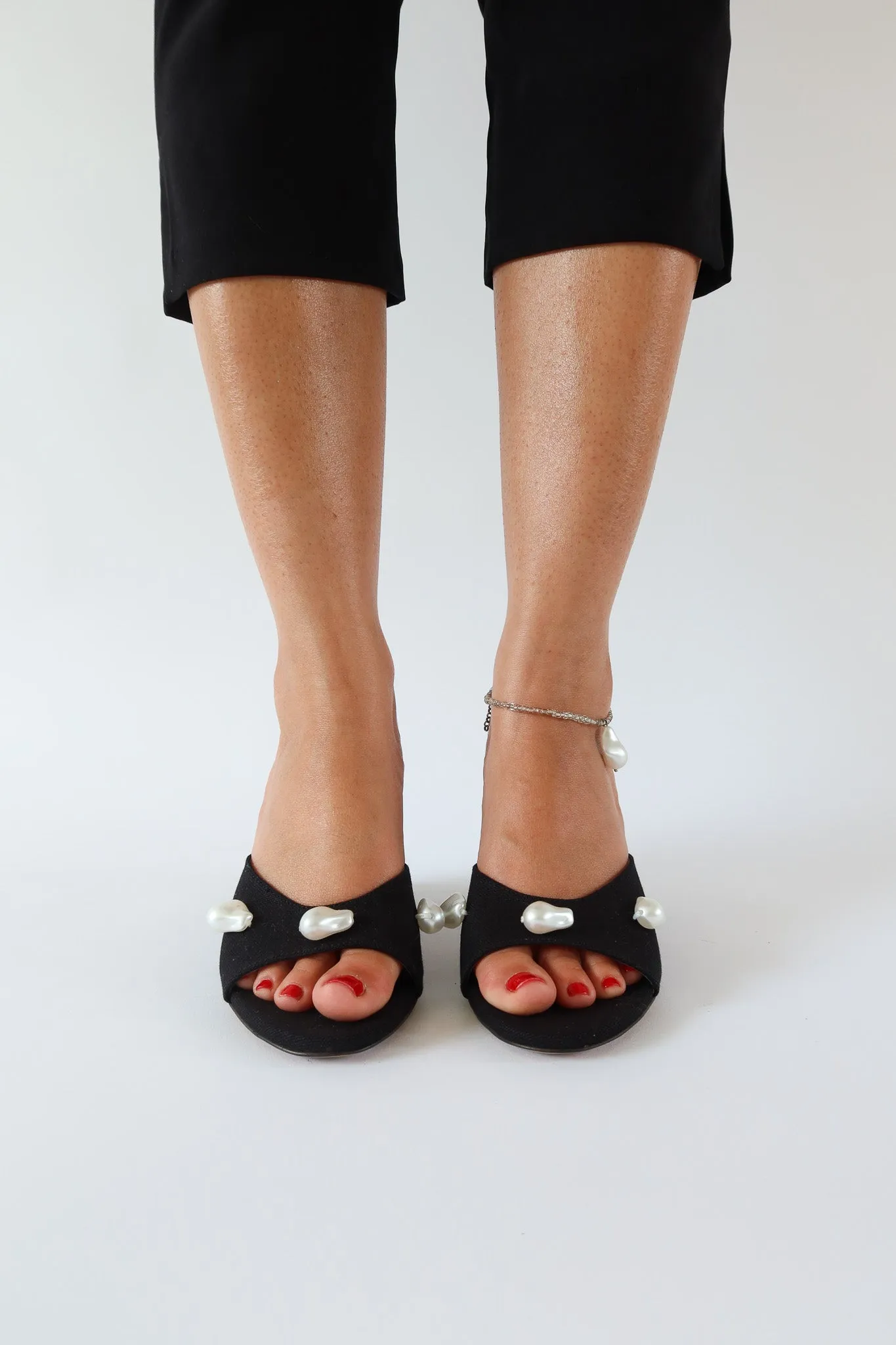 kourtney black canvas wedge