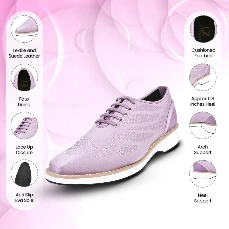 LIBERTYZENO Mens Plain & Animal Print Purple Genuine Leather Adults Slip On & Lace Up Oxford Dress Shoes/Prom Shoes for Prom Graduation