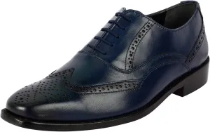 LIBERTYZENO Mens Wingtip Brogue Genuine Leather Adults Lace Up Oxford Dress Shoes for Prom Graduation