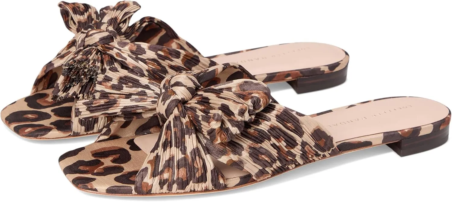 Loeffler Randall Women's Daphne Flat Sandal, Leopard 1, 6.5