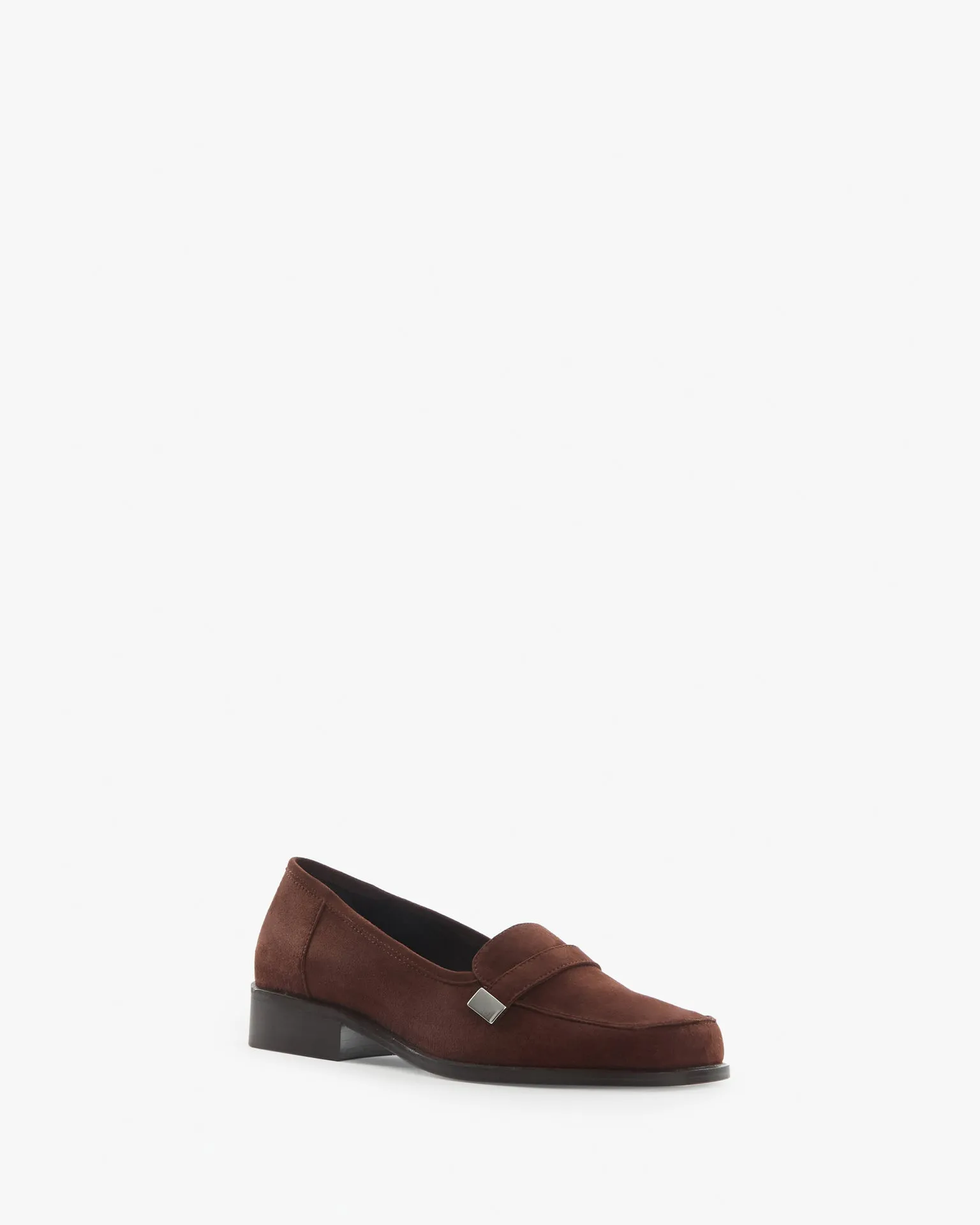 Logo Loafer in Brown Suede Leather