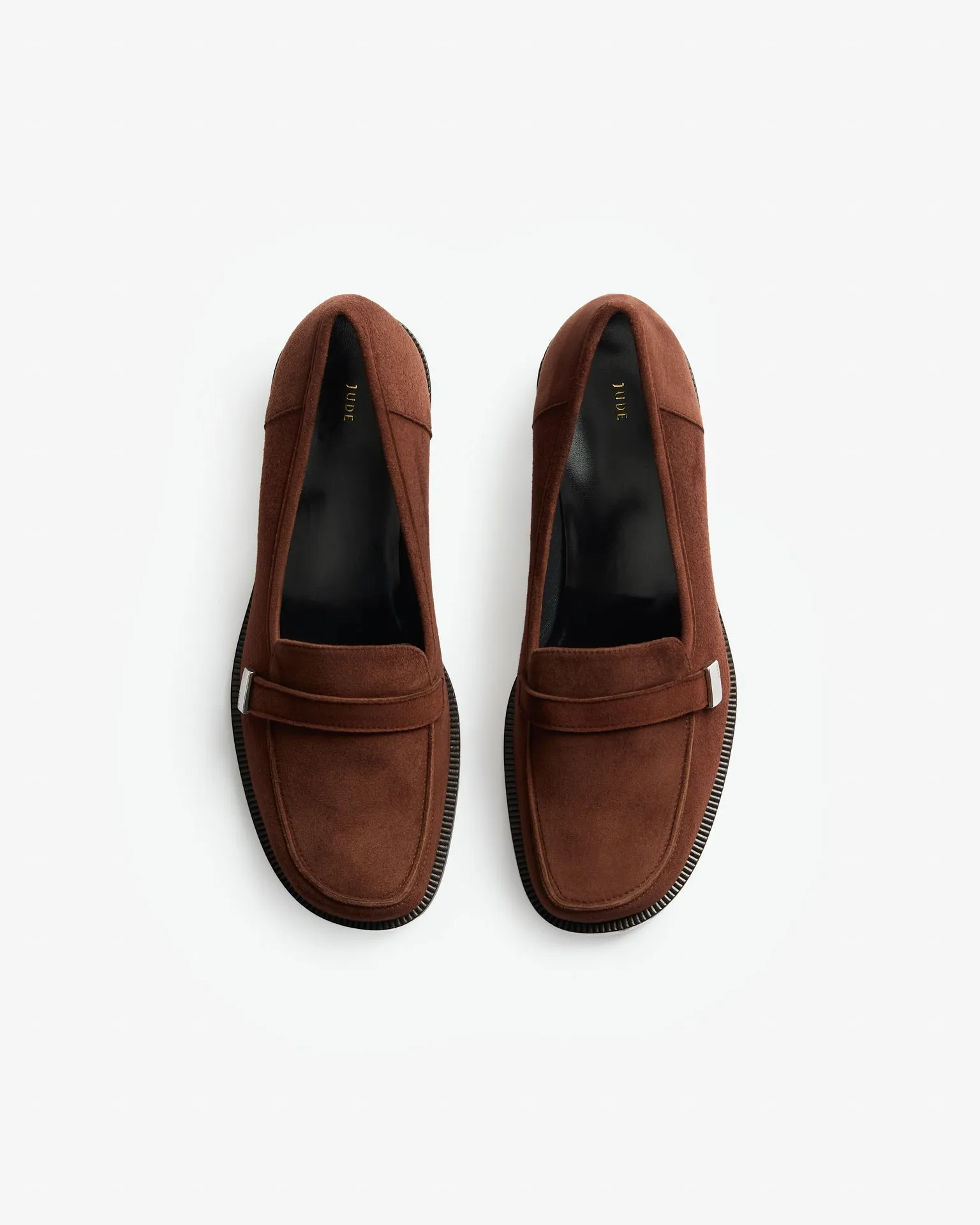 Logo Loafer in Brown Suede Leather
