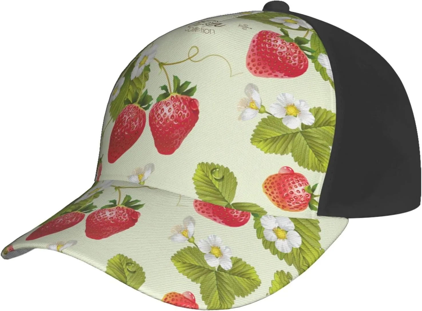 Lovely Strawberry Print Baseball Cap for Men and Women – Curved Brim, Perfect for Outdoor, Sports, Travel, and Four Seasons