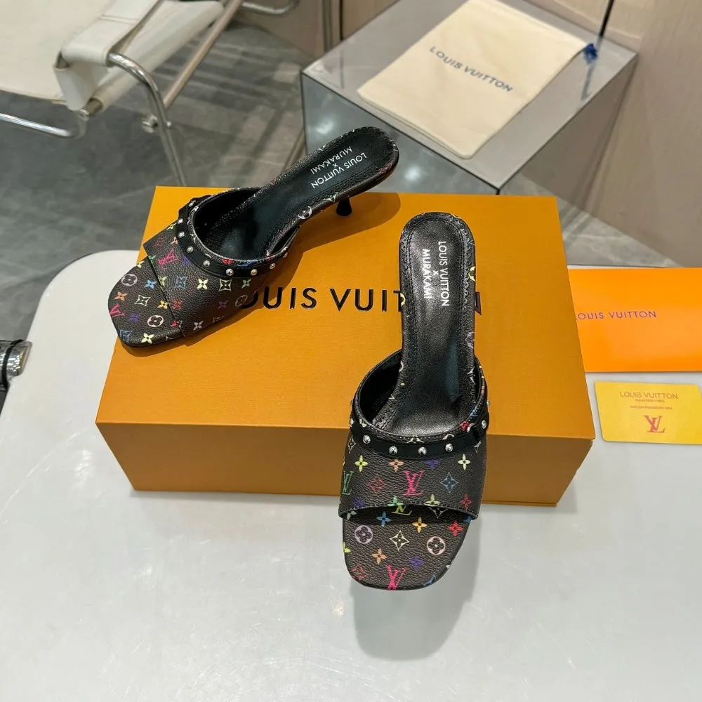 LV X TAKASHI MURAKAMI 6AM MULE BLACK 1AGWQQ