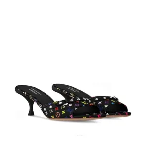 LV X TAKASHI MURAKAMI 6AM MULE BLACK 1AGWQQ