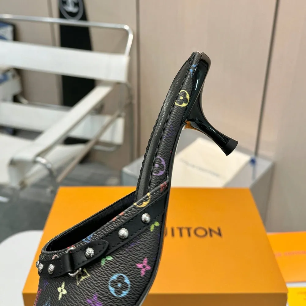 LV X TAKASHI MURAKAMI 6AM MULE BLACK 1AGWQQ