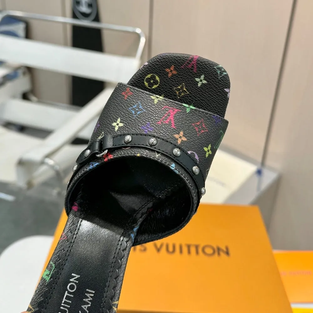 LV X TAKASHI MURAKAMI 6AM MULE BLACK 1AGWQQ