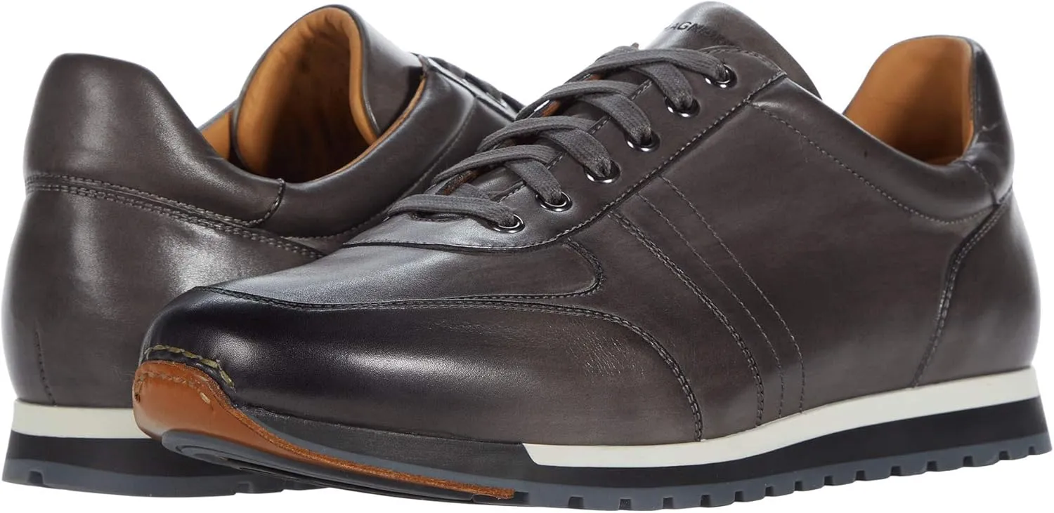 Magnanni Ibiza - Sneakers for Men - Smooth Leather Lining - Cushioned Leather-Covered Footbed - Lace-up Sneaker Grey 7.5 M