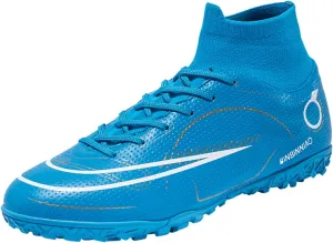 MDPCX Athletic Sports Football Shoes Men's Outdoor Football Shoes Track and Field Lawn World Team Running Sports Shoes Lightweight Breathable Non-Slip Shock-Absorbing Long Spikes Short Spikes