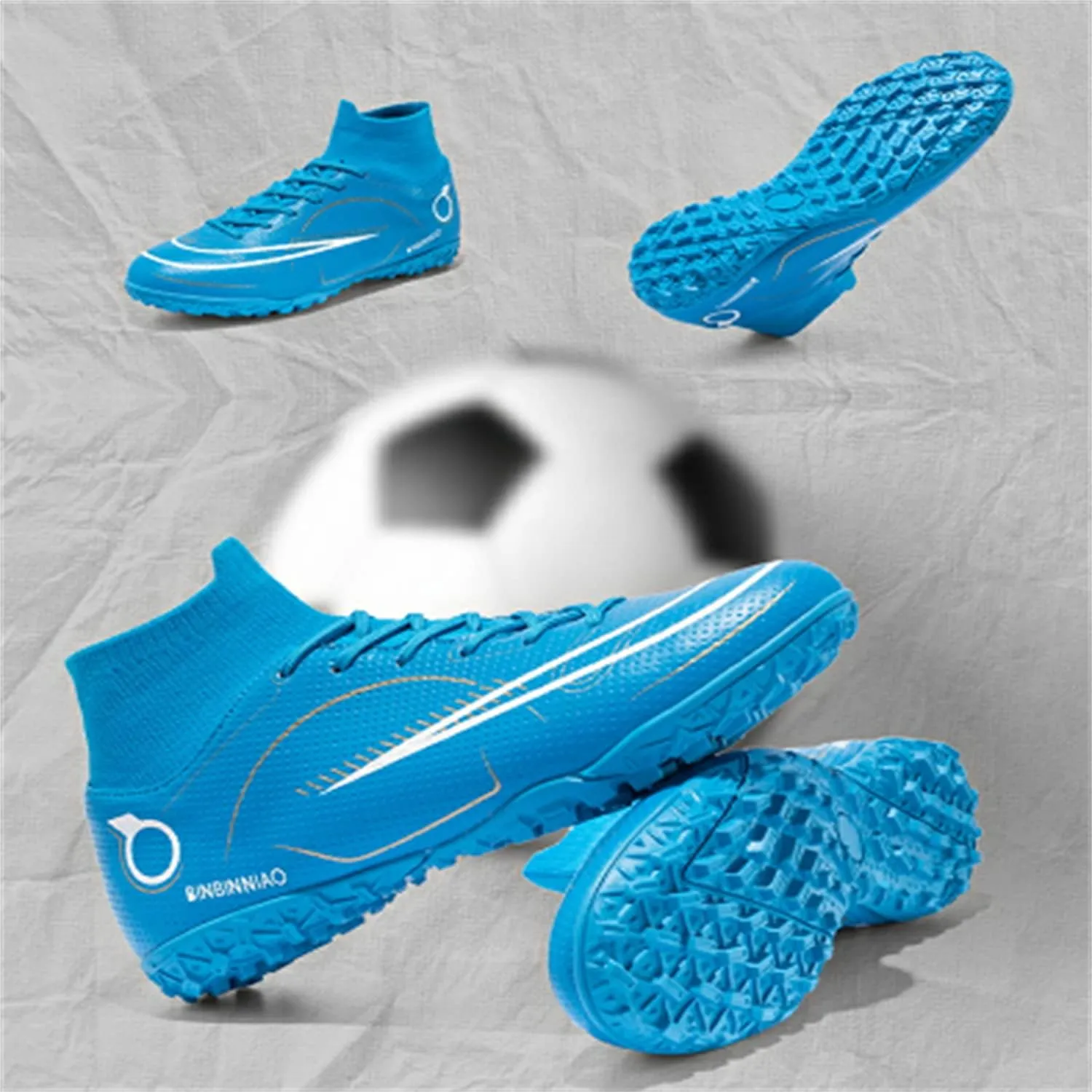 MDPCX Athletic Sports Football Shoes Men's Outdoor Football Shoes Track and Field Lawn World Team Running Sports Shoes Lightweight Breathable Non-Slip Shock-Absorbing Long Spikes Short Spikes