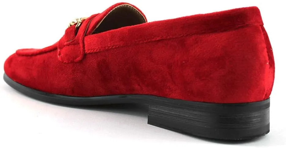Men's Dress Shoes Loafer with Gold Buckle Slip On Formal Modern Classic