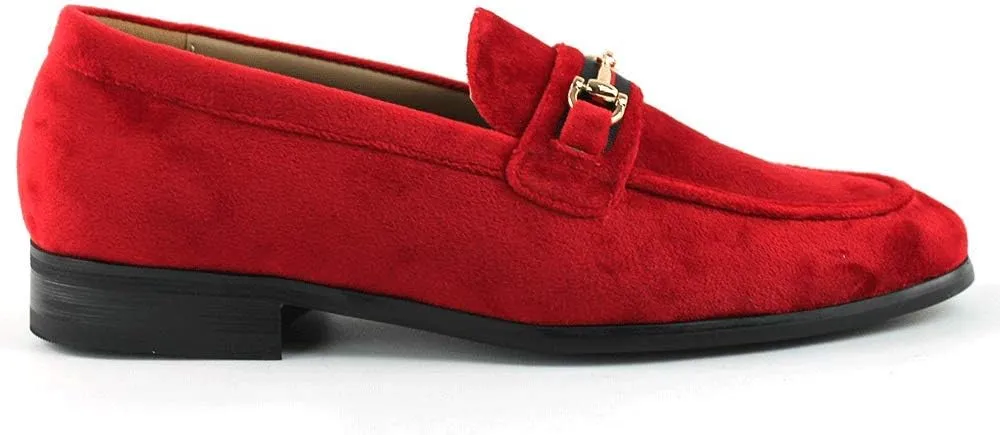 Men's Dress Shoes Loafer with Gold Buckle Slip On Formal Modern Classic