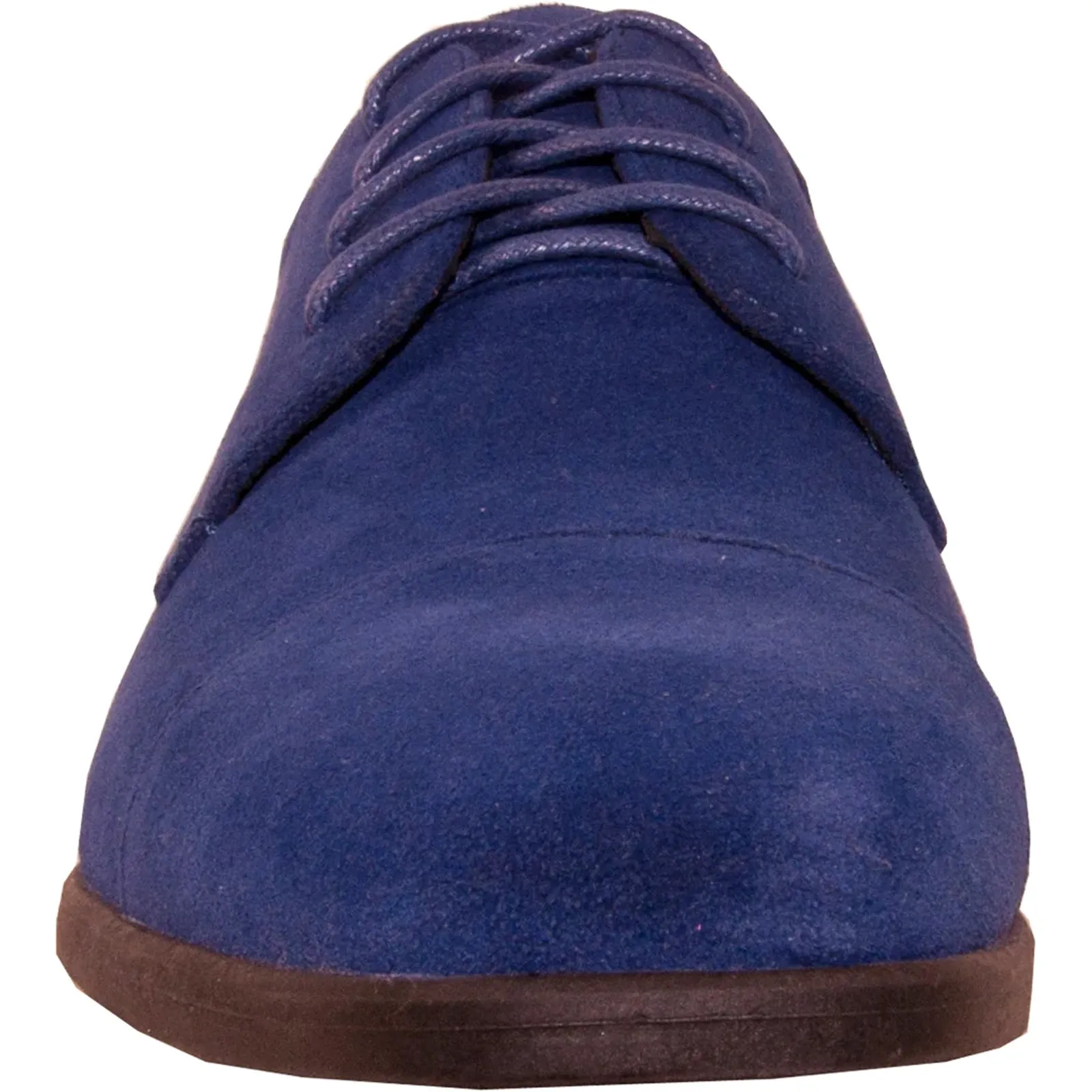 Mens Formal Suede Style Wedding & Prom Cap Toe Dress Shoe in Royal Blue