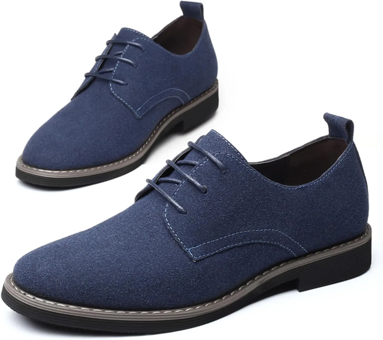 Mens Oxfords Shoes Classic Faux Suede Lace-Up Wedding Shoes Comfortable Business Walking Formal Dress Shoes for Men
