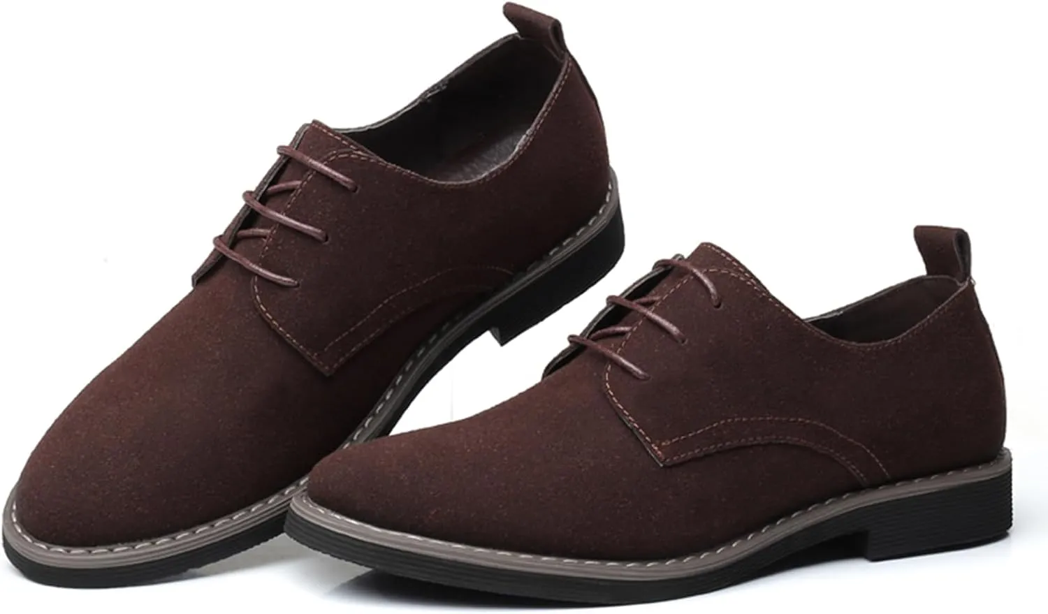 Mens Oxfords Shoes Classic Faux Suede Lace-Up Wedding Shoes Comfortable Business Walking Formal Dress Shoes for Men