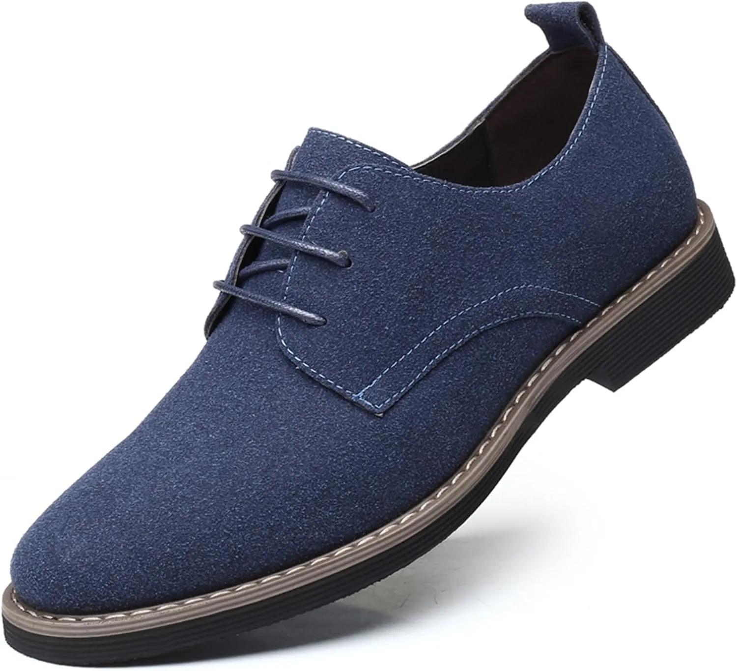 Mens Oxfords Shoes Classic Faux Suede Lace-Up Wedding Shoes Comfortable Business Walking Formal Dress Shoes for Men