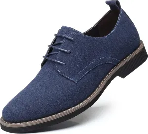 Mens Oxfords Shoes Classic Faux Suede Lace-Up Wedding Shoes Comfortable Business Walking Formal Dress Shoes for Men