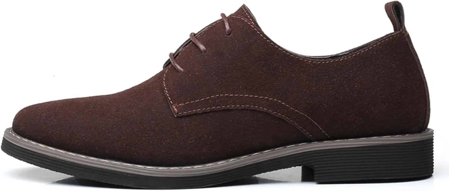 Mens Oxfords Shoes Classic Faux Suede Lace-Up Wedding Shoes Comfortable Business Walking Formal Dress Shoes for Men