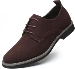 Mens Oxfords Shoes Classic Faux Suede Lace-Up Wedding Shoes Comfortable Business Walking Formal Dress Shoes for Men