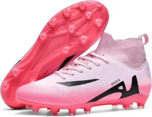 Men's Soccer Shoes Football Cleats High-Tops Lace-Up Non-Slip Spikes Indoor Outdoor Sports Athletic Baseball Lacrosse Sneaker