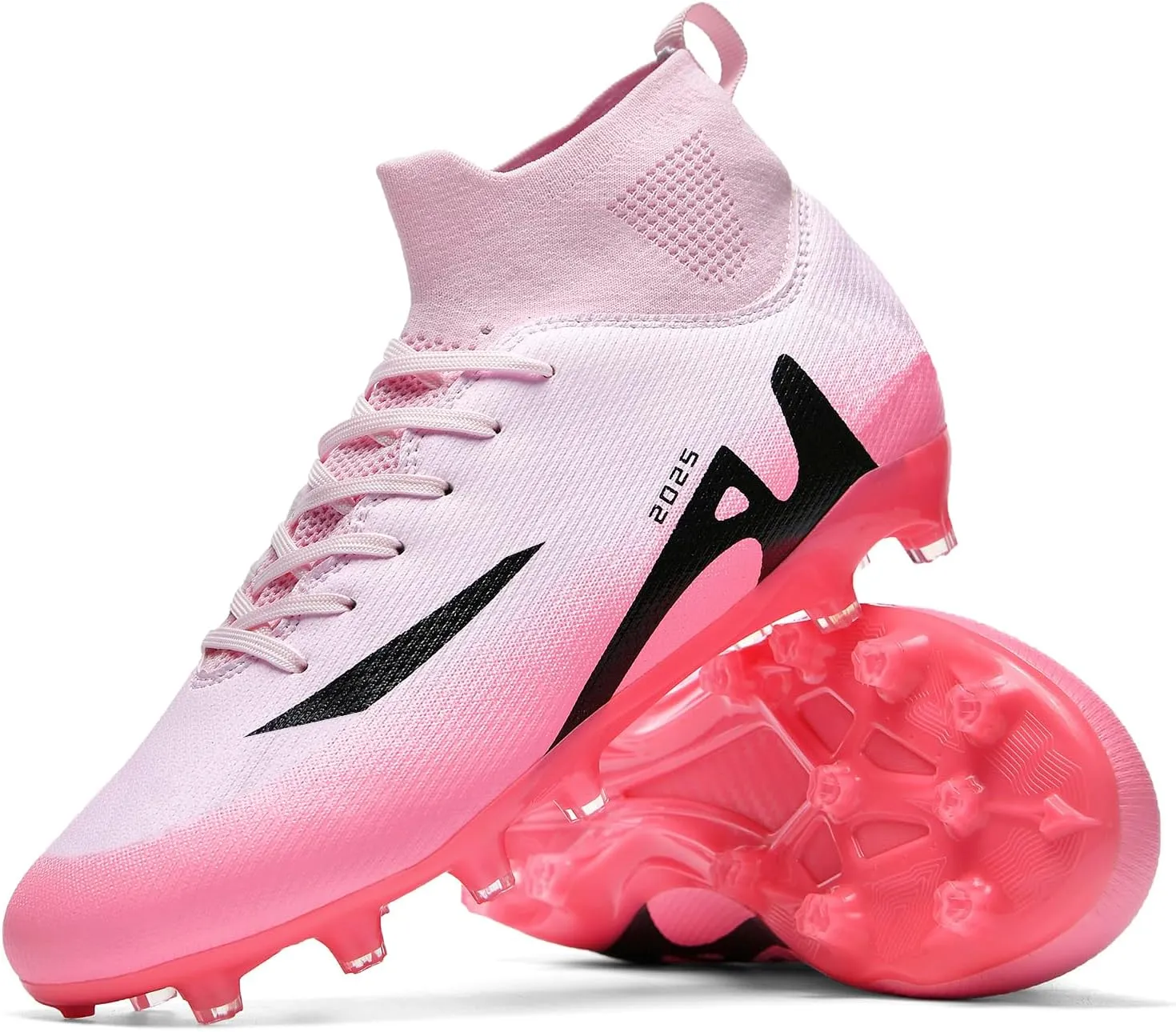 Men's Soccer Shoes Football Cleats High-Tops Lace-Up Non-Slip Spikes Indoor Outdoor Sports Athletic Baseball Lacrosse Sneaker