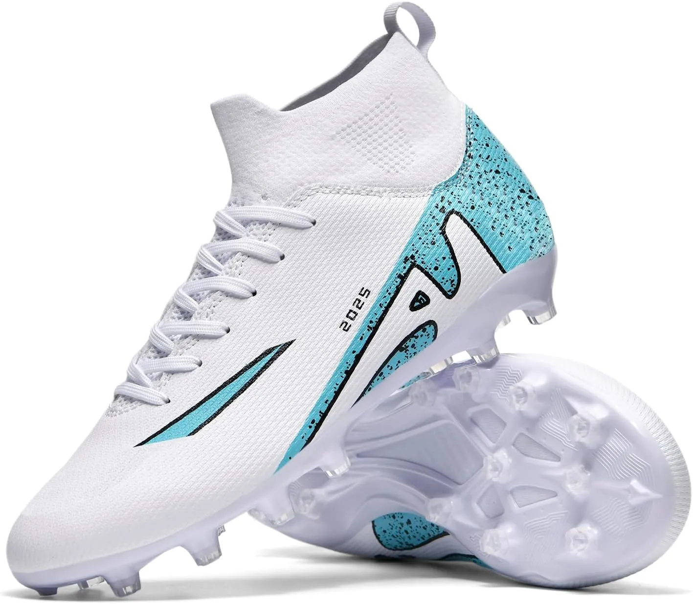Men's Soccer Shoes Football Cleats High-Tops Lace-Up Non-Slip Spikes Indoor Outdoor Sports Athletic Baseball Lacrosse Sneaker