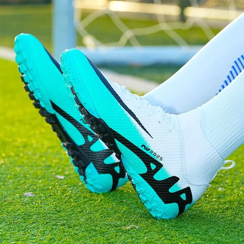 Men's Soccer Shoes Football Cleats High-Tops Lace-Up Non-Slip Spikes Indoor Outdoor Sports Athletic Baseball Lacrosse Sneaker