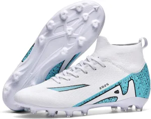 Men's Soccer Shoes Football Cleats High-Tops Lace-Up Non-Slip Spikes Indoor Outdoor Sports Athletic Baseball Lacrosse Sneaker