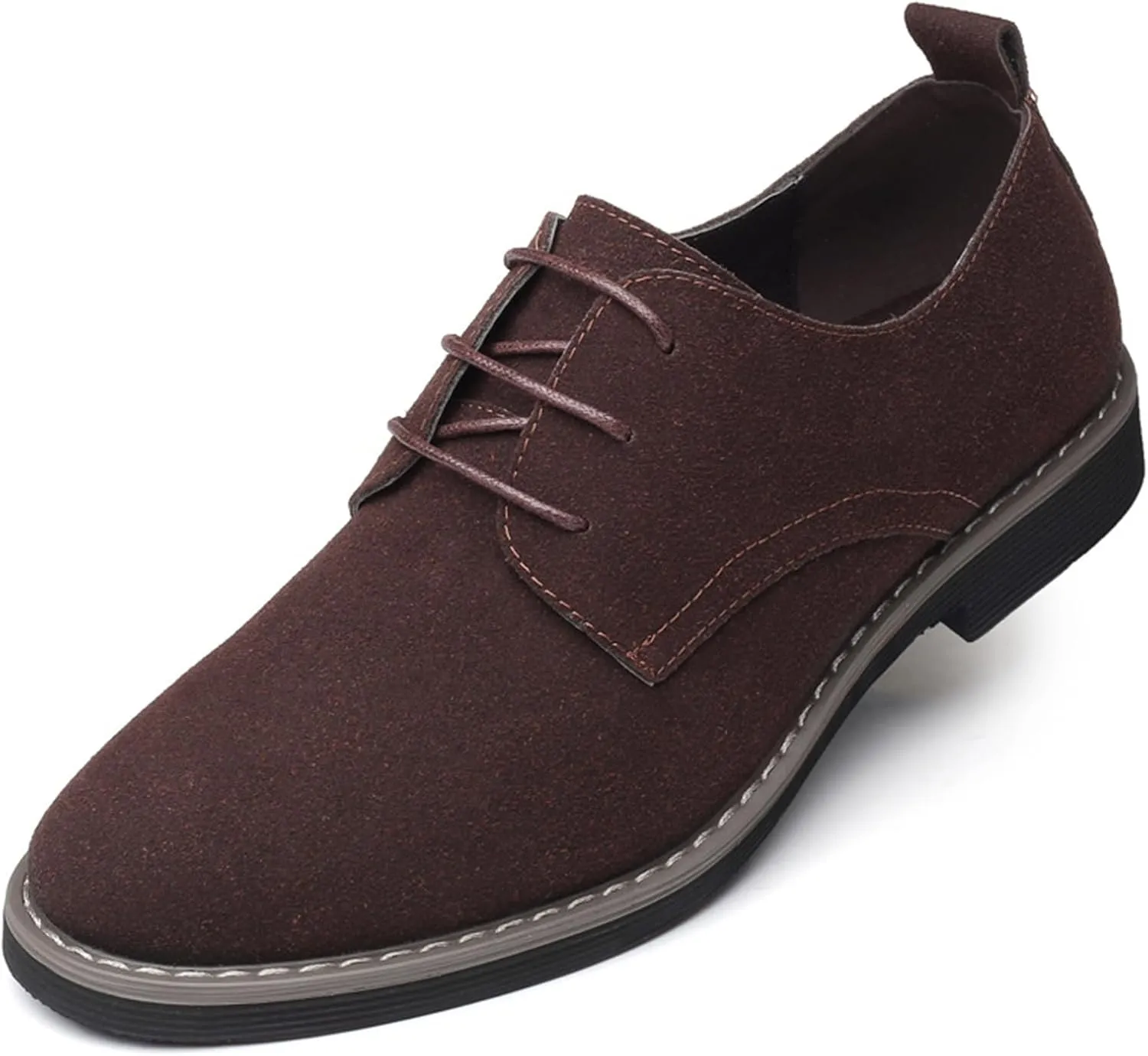 Men's Suede Lace Up Oxfords Classic Wing Tips Dress Shoes Casual Luxury Business Work Office Derby Shoes
