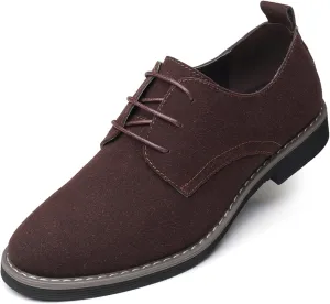 Men's Suede Lace Up Oxfords Classic Wing Tips Dress Shoes Casual Luxury Business Work Office Derby Shoes