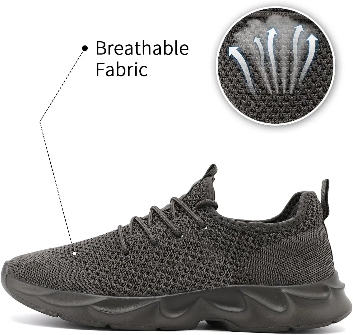 Mens Walking Shoes Slip On Tennis Non Slip Sneakers Outdoor Running Sports Trainers Athletic Sneaker Road Casual Workout Lightweight Shoes