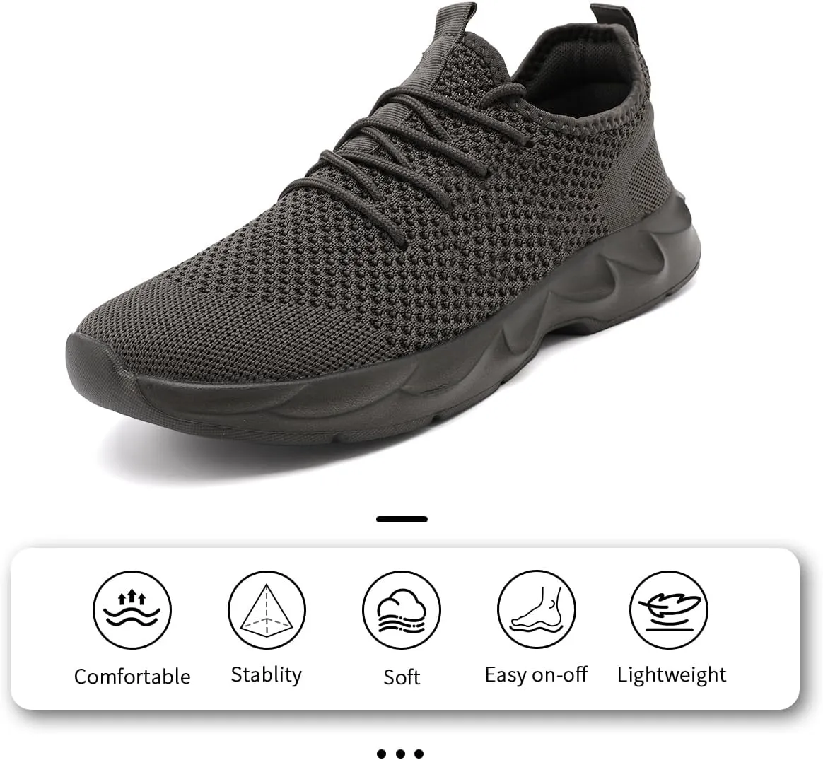 Mens Walking Shoes Slip On Tennis Non Slip Sneakers Outdoor Running Sports Trainers Athletic Sneaker Road Casual Workout Lightweight Shoes