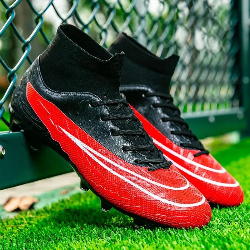 Men's Womens Indoor Soccer Shoes Football Cleats Low-Tops Lace-Up Non-Slip Spikes Sports Athletic Futsal TF Turf Sneaker