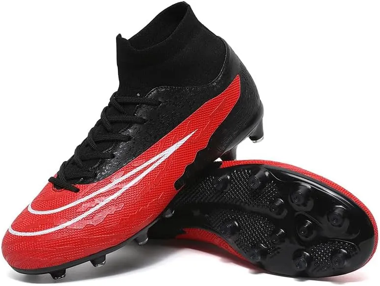 Men's Womens Indoor Soccer Shoes Football Cleats Low-Tops Lace-Up Non-Slip Spikes Sports Athletic Futsal TF Turf Sneaker