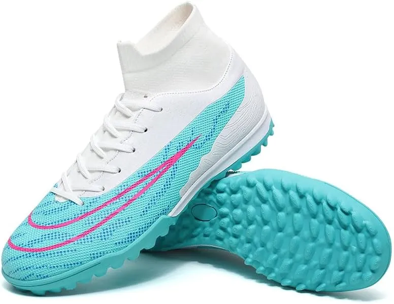 Men's Womens Indoor Soccer Shoes Football Cleats Low-Tops Lace-Up Non-Slip Spikes Sports Athletic Futsal TF Turf Sneaker