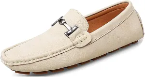 Minishion Comfortable Dress Loafers for Men with Buckle Summer Casual Shoes YY005