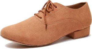 Minishion Dancing Shoes for Men 1" Standard Heel Leather Ballroom Dance Shoes